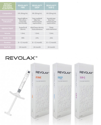 Revolax Fijne Diepe sub-Q Hyaluronic Zure Dwars Verbonden Huidvuller 1.1ml