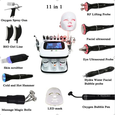 11 In 1 Multifunctionele Hydra Dermabrasie Gezichtsmachine Zwarte Parel Gezichtsreiniging Huidverzorgingsapparaat