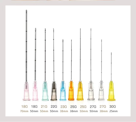 18G 21G 22G 23G 25g 27G 30G 50mm 70mm Blunt Tip Micro Cannula Naald voor injecteerbaar hyaluronzuur