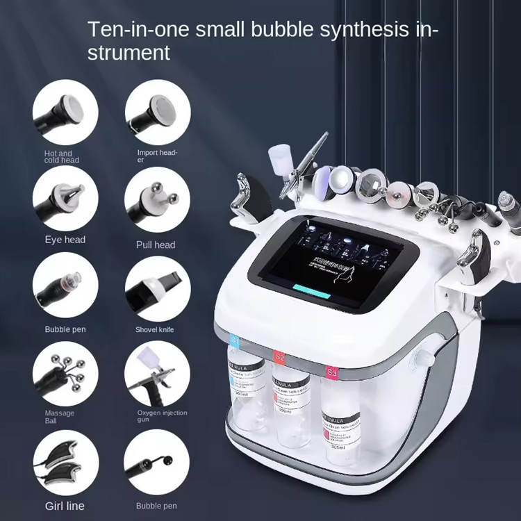 Nieuwe aankomst Black Pearl 10 in 1 Hydra Peeling Machine Microdermabrasie Machine Gezichtsspa Micro-Touch Hydra Huidverzorging