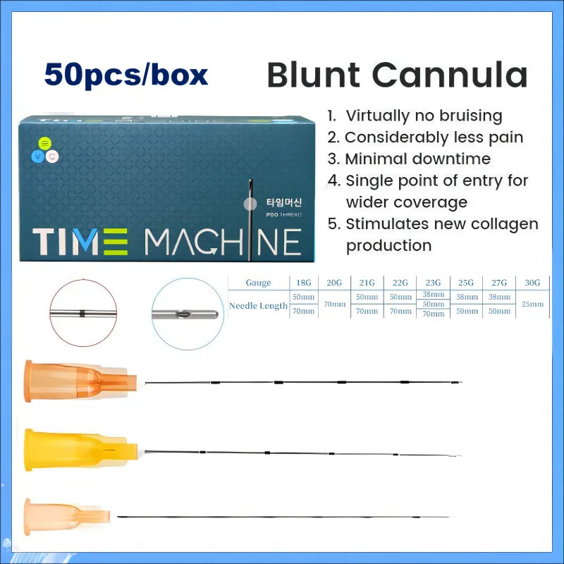 18G 21G 22G 23G 25g 27G 30G 50mm 70mm Blunt Tip Micro Cannula Naald voor injecteerbaar hyaluronzuur