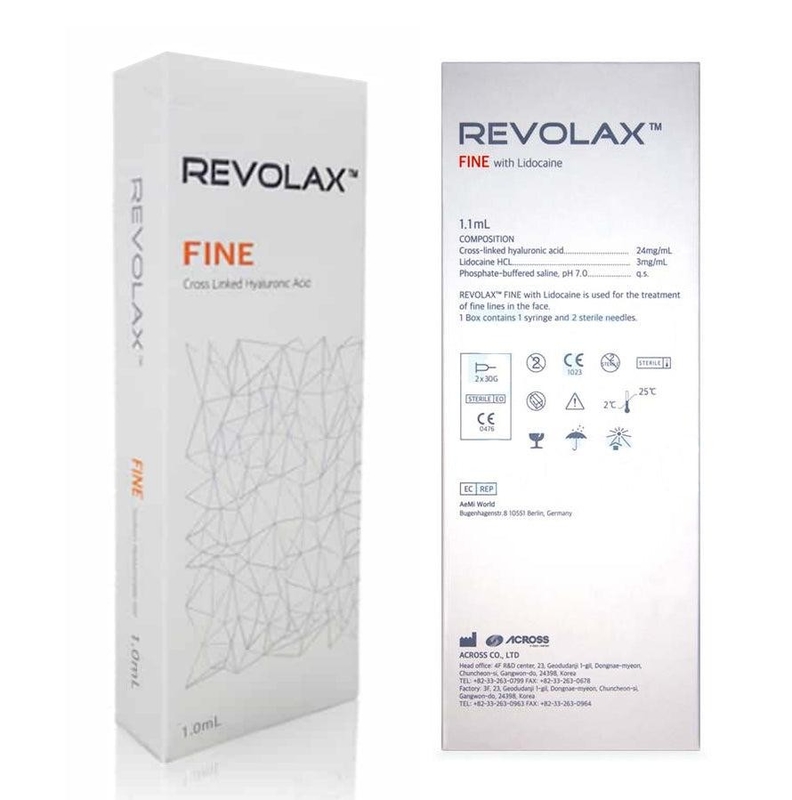 24 mg/ml Hyaluronic Zure Huidvuller van 1.1ml Revolax voor Fijne Rimpels